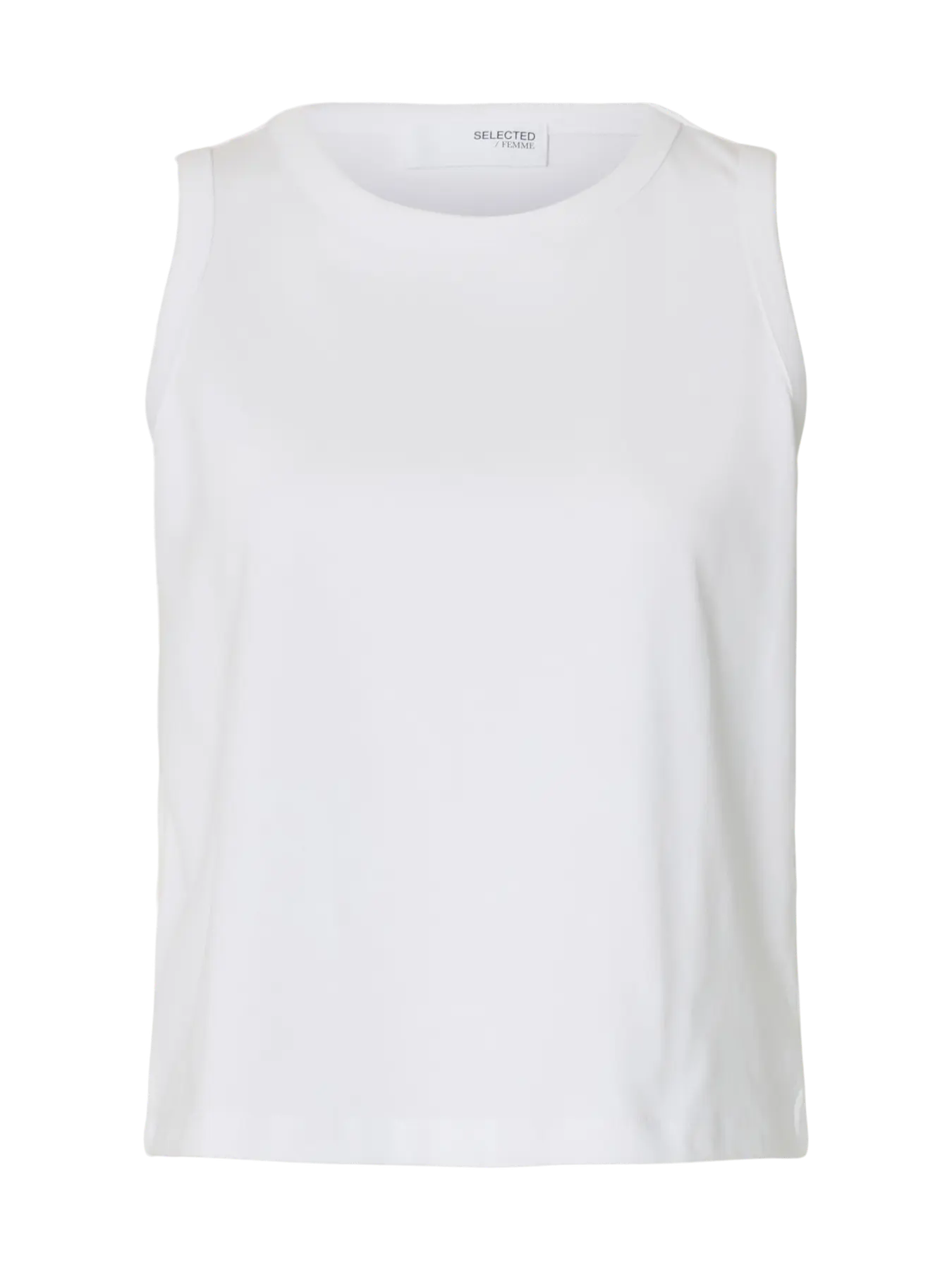 Selected Essential Boxy Tank Top White