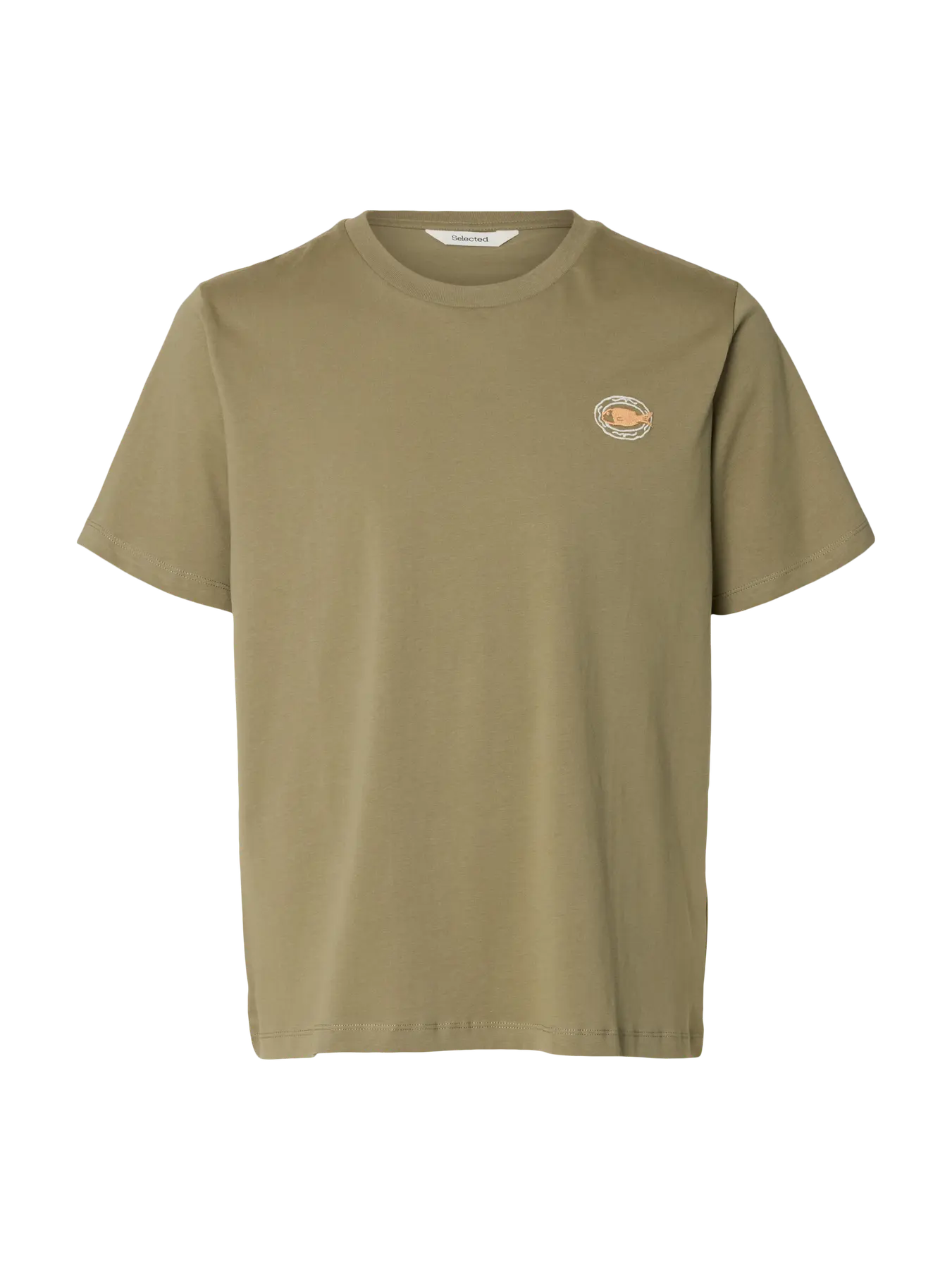 Selected Regular o-Neck Shirt Fish