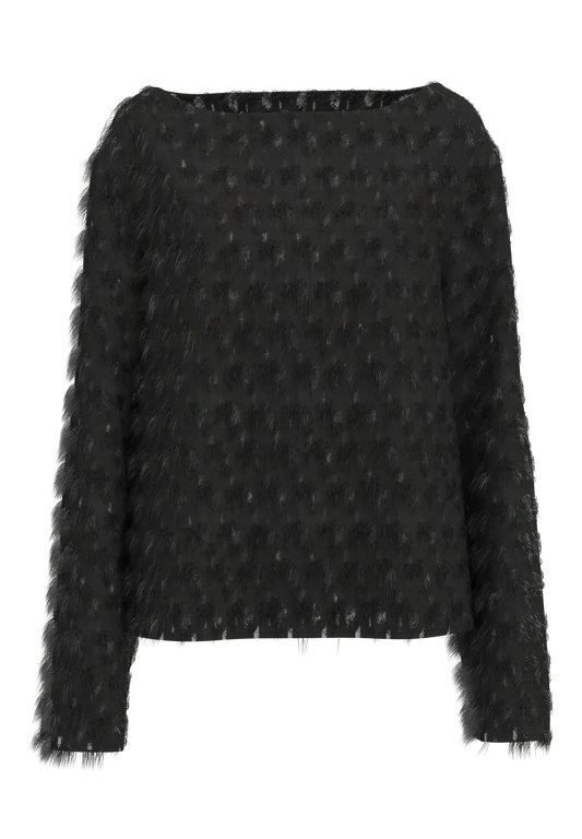 Selected Marion Boat Neck Top Black