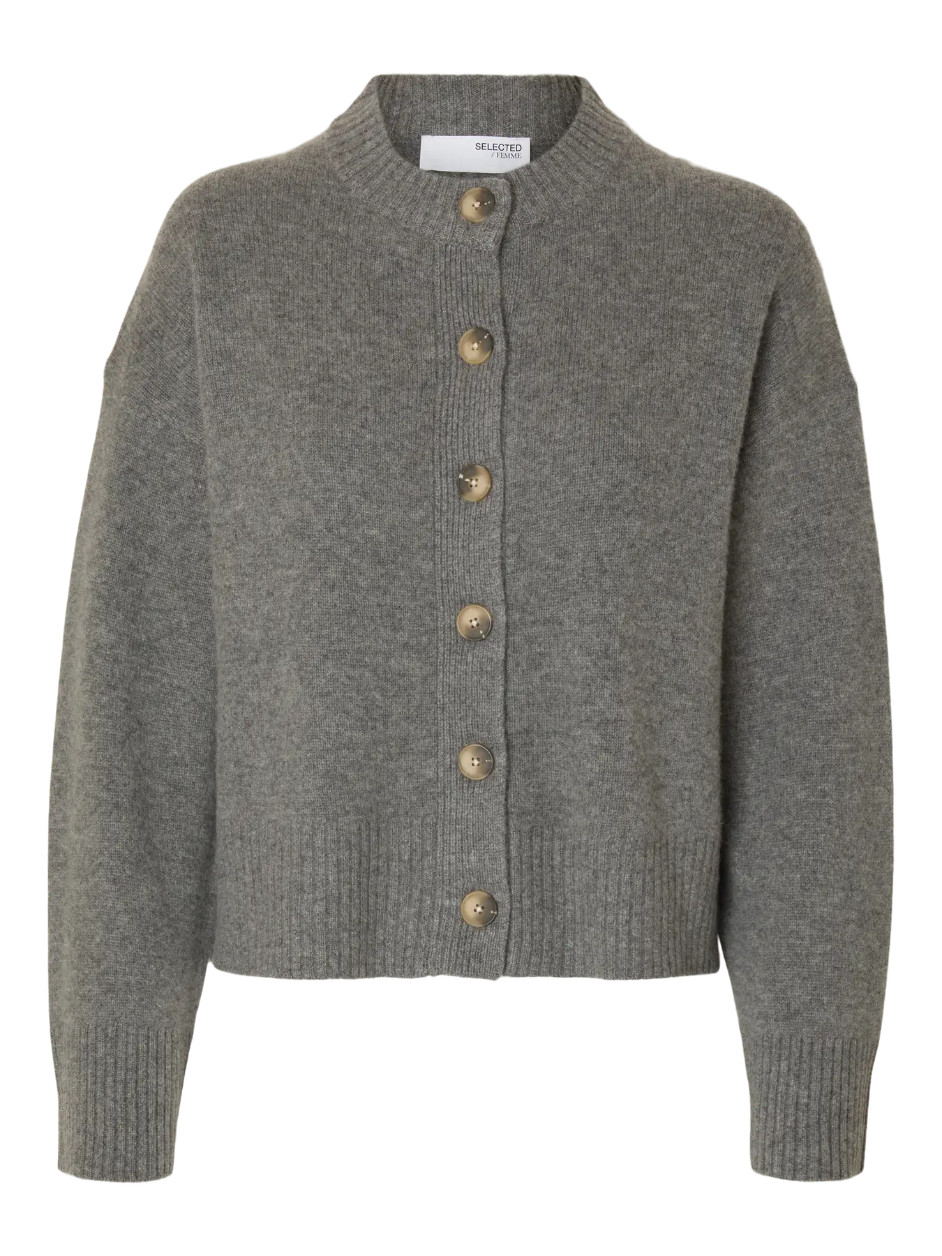 Selected Cille Wool Cardigan Grey