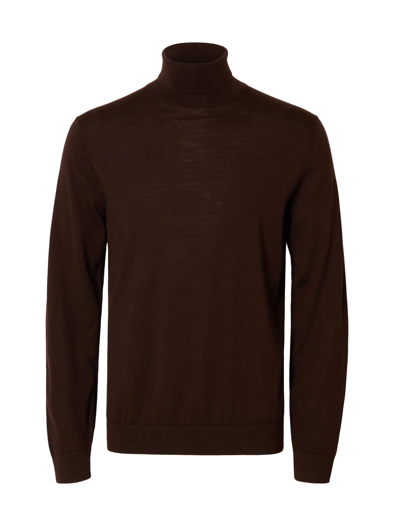 Selected Tray Merino Rollkragenpullover braun