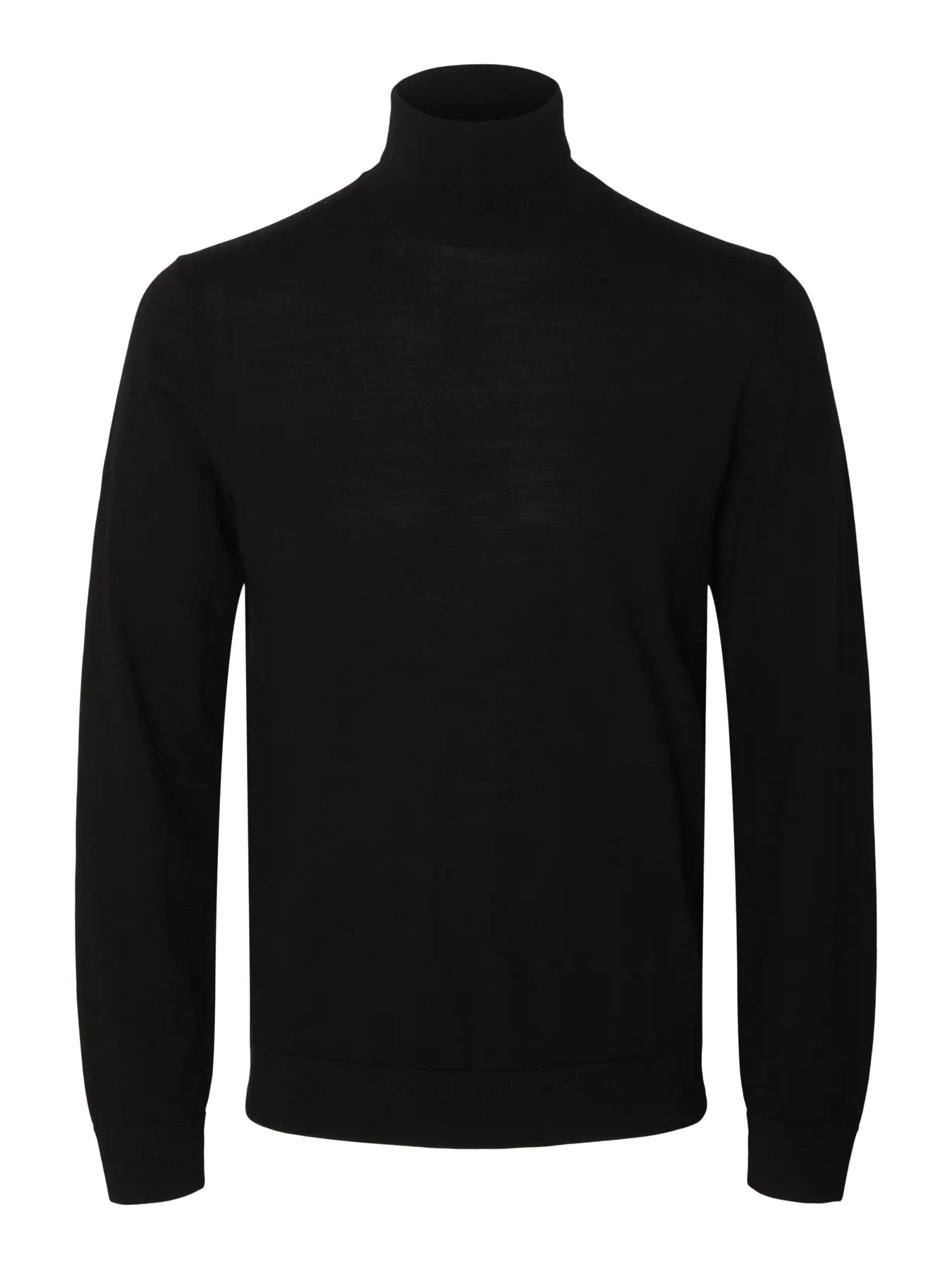 Selected Tray Merino Rollkragenpullover schwarz