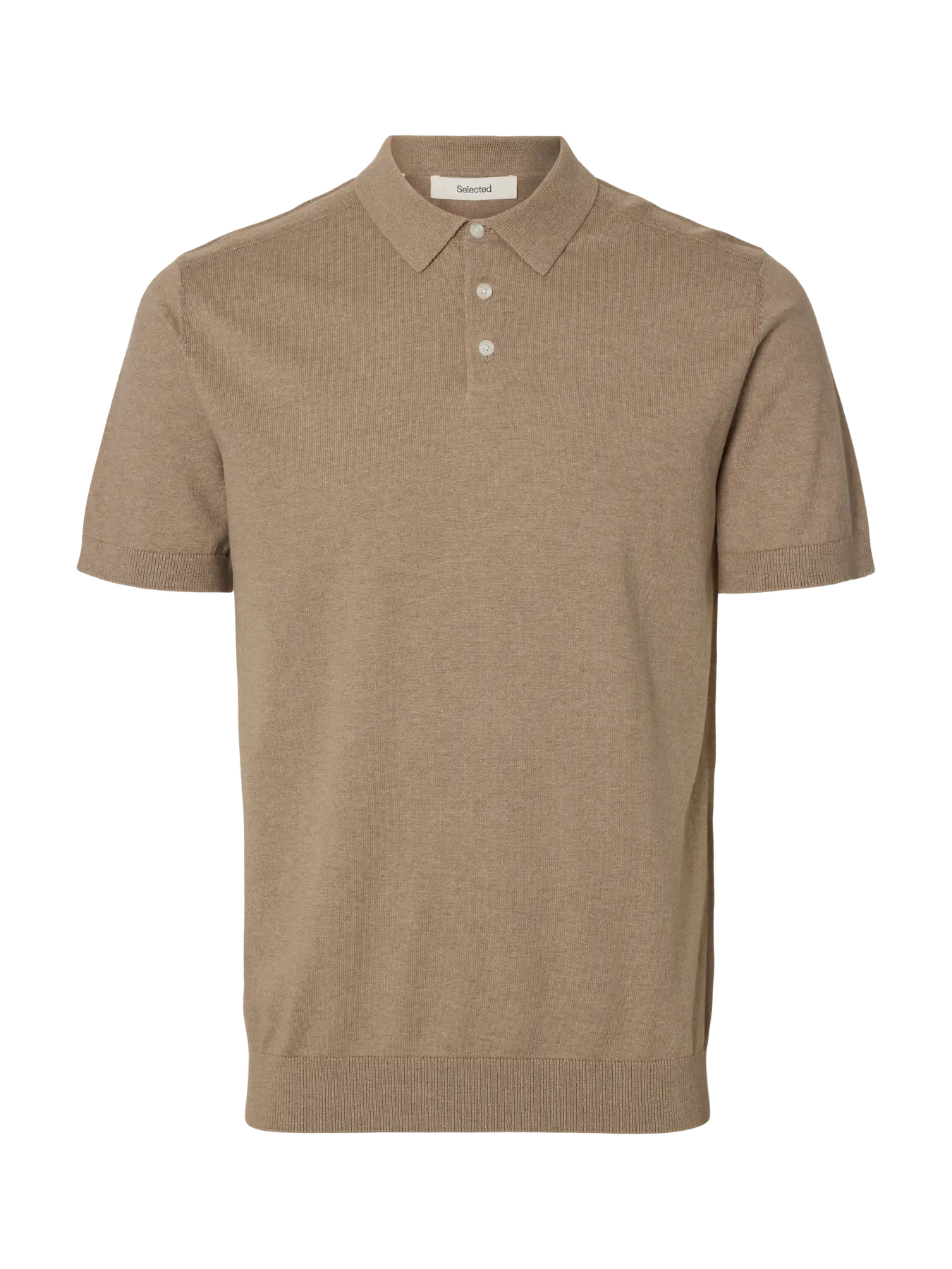 Selected Berg Knit Polo Savannah Tan