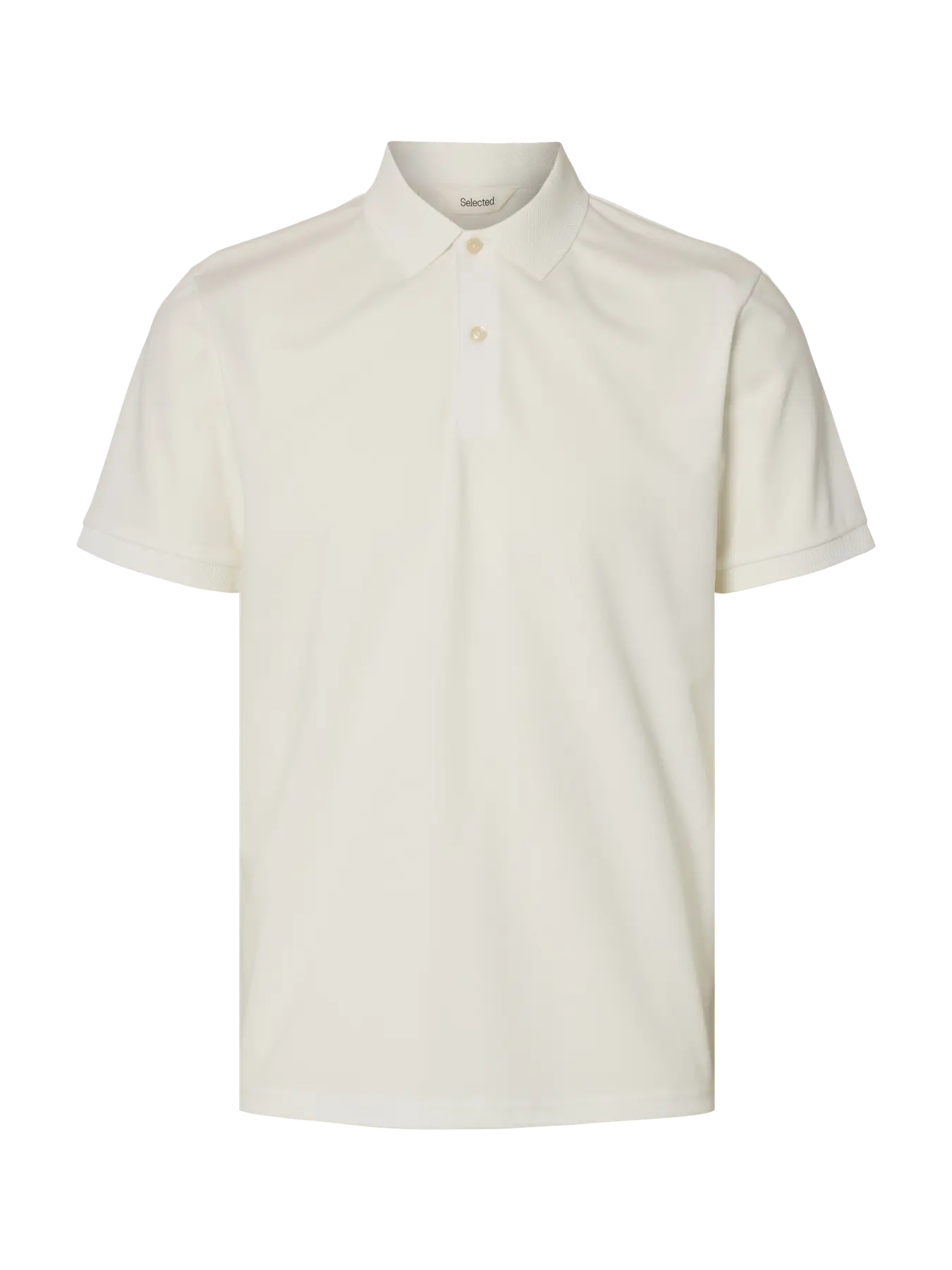 Selected Fave Button Poloshirt Cloud dancer