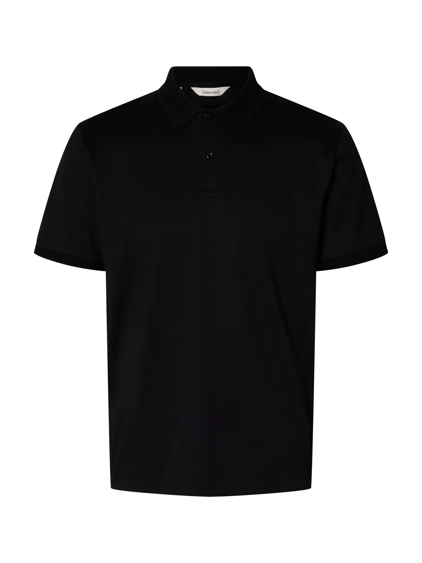 Selected Fave Poloshirt Button schwarz