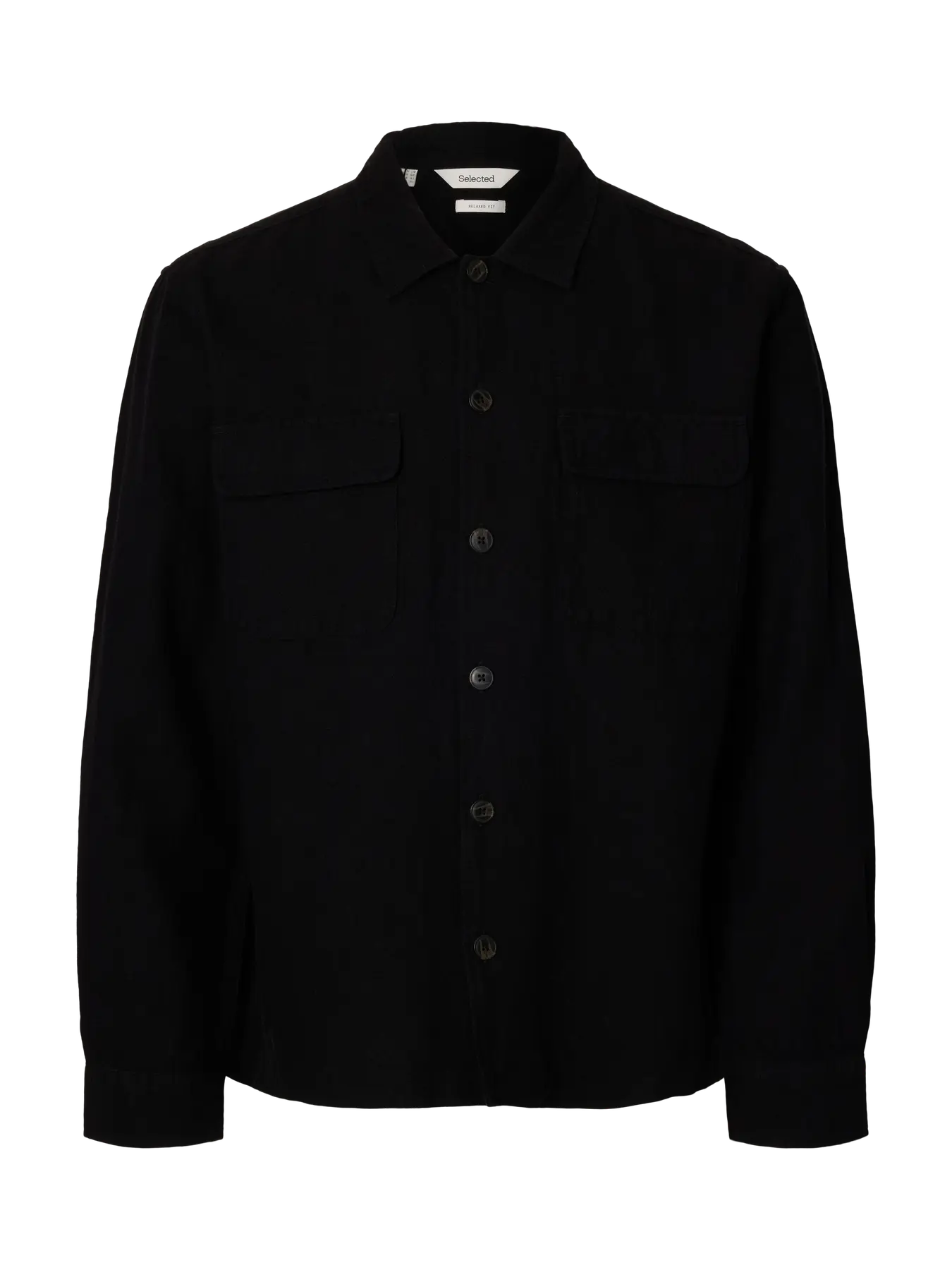 Selected Leroy Leinen Overshirt black