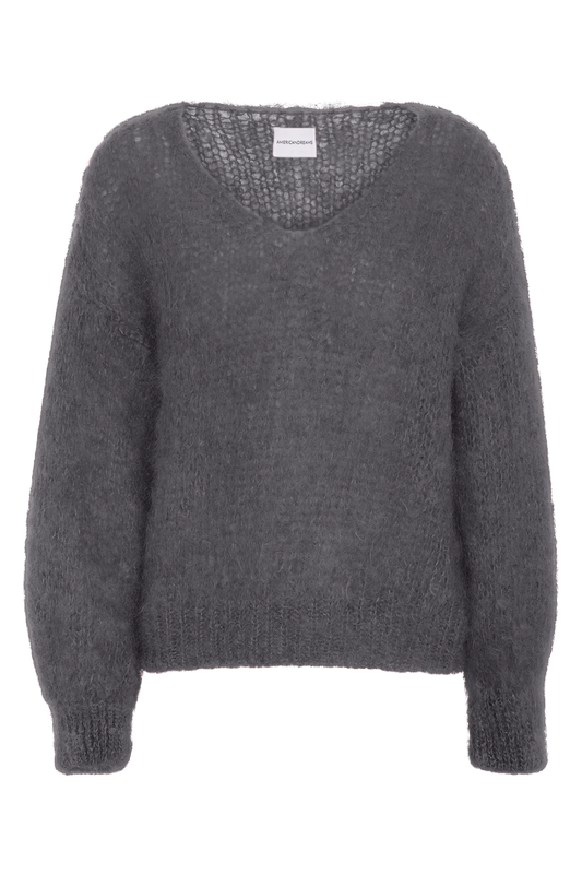 AMERICAN DREAMS Milana Mohaire Knit Anthracite Grey