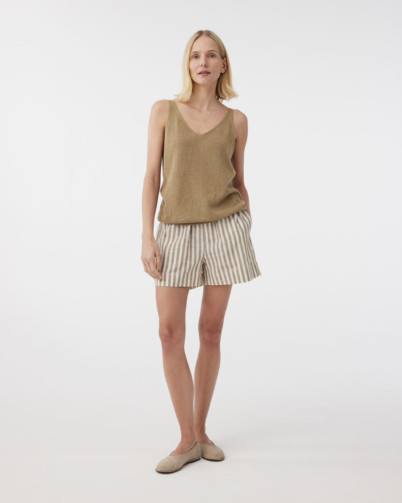 Knit-ted Malin kurze Hose gestreift