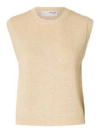 Selected Alma Knit Top Beige