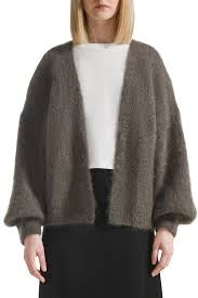 American Dreams Lee Short Cardigan Dark Taupe