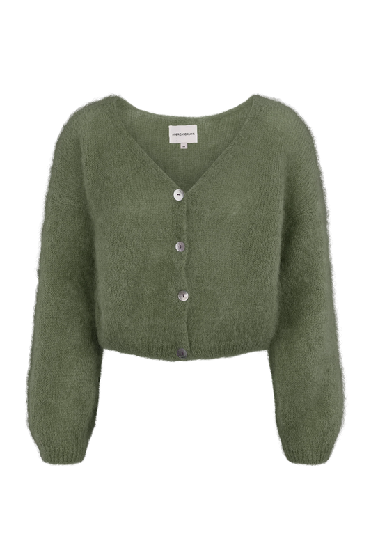 American Dreams Cardigan Cornelia Cropped Seawood Green