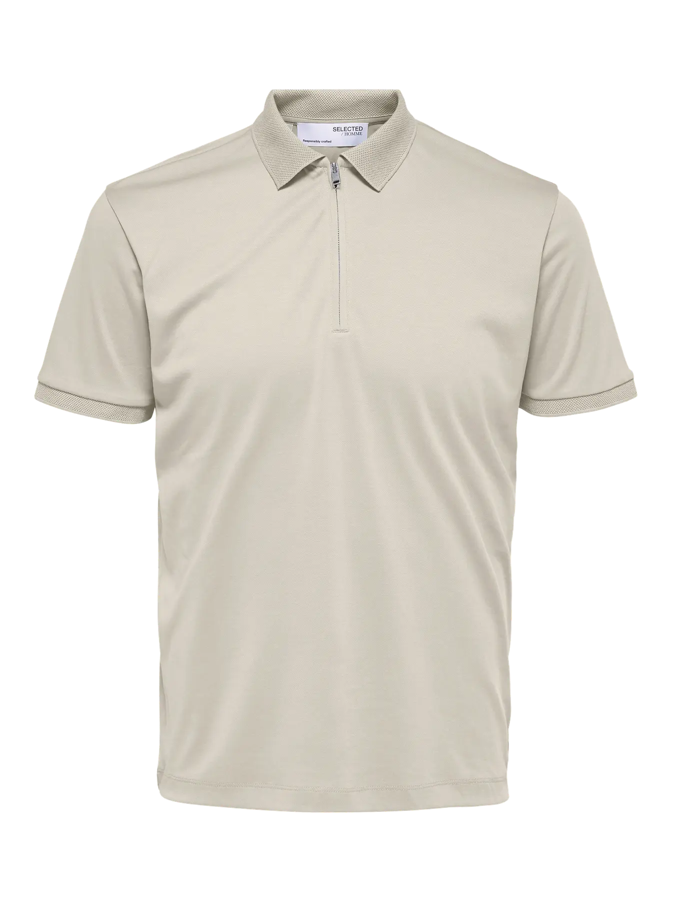 Selected Fave Zip Polo Oatmeal