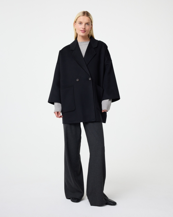 Knit-ted Cape Coat Black