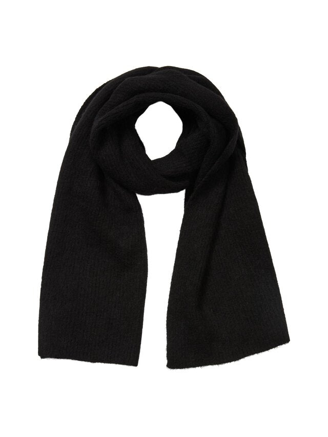 Selected Lulu Wool Knit Scarf Black