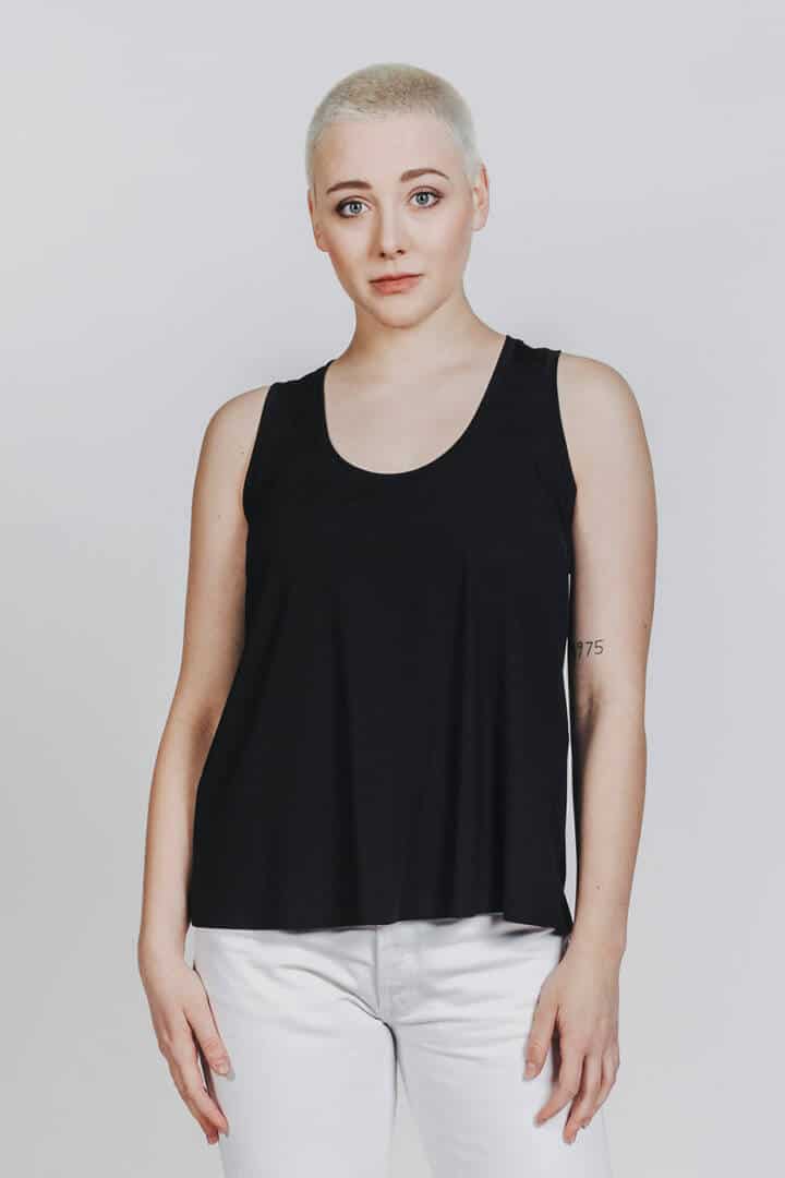 Deep white black swing top