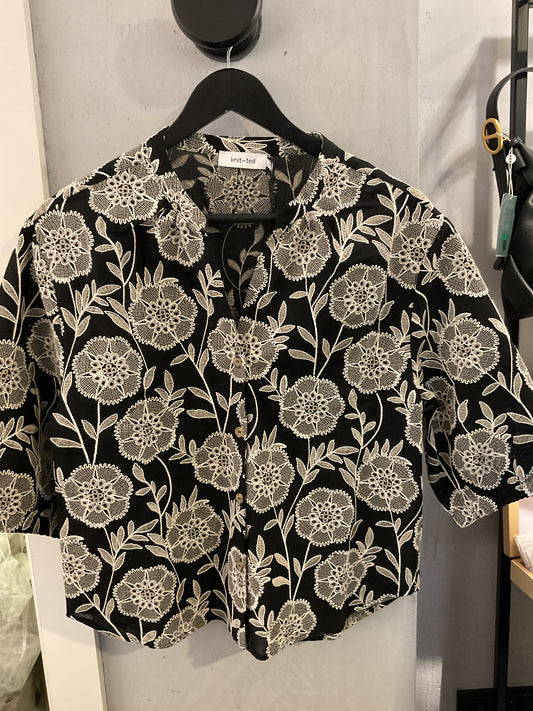 Knit-ted Penny Bluse Beige/Schwarz