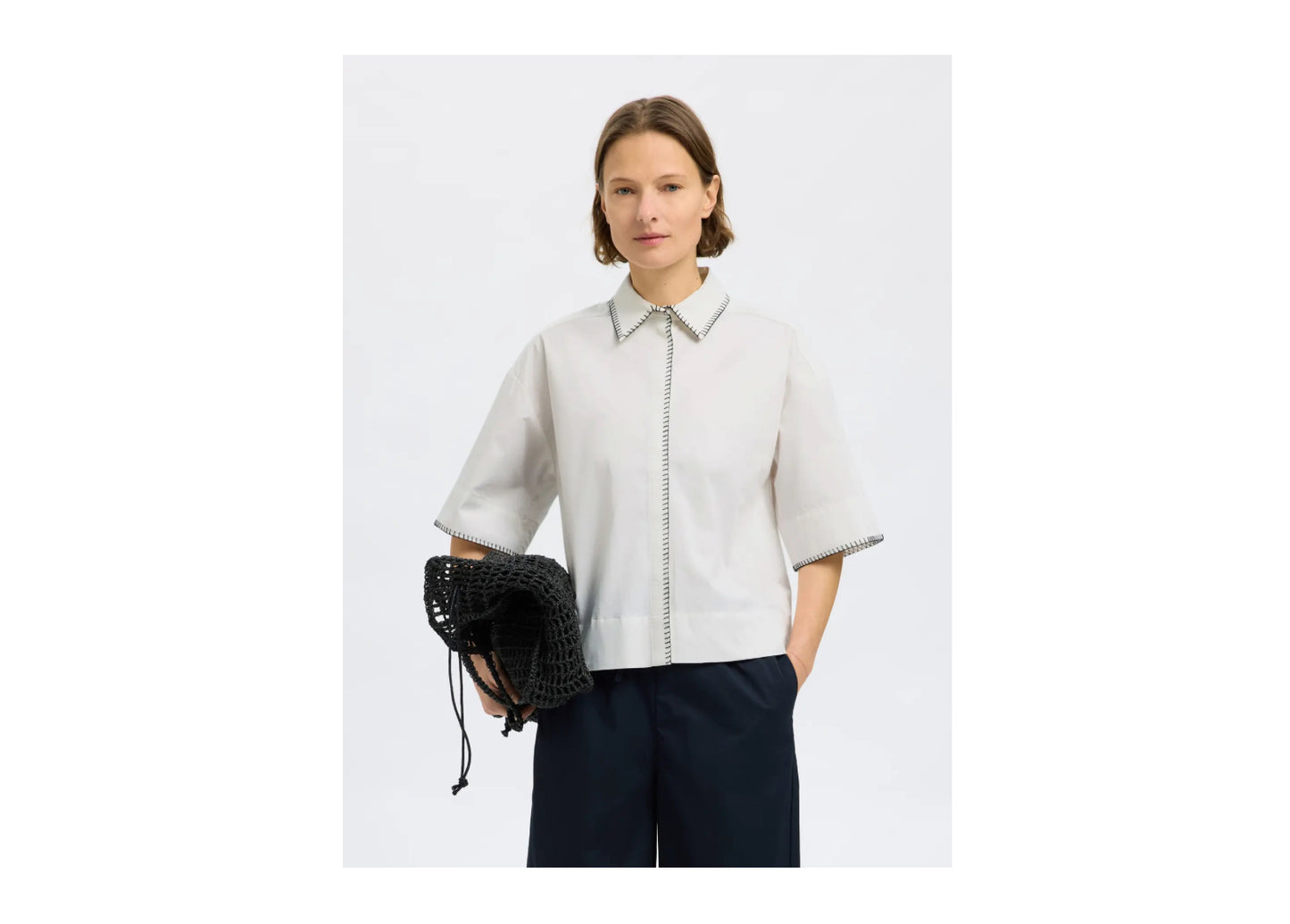Selected Juma Loose Barrel Pant Black