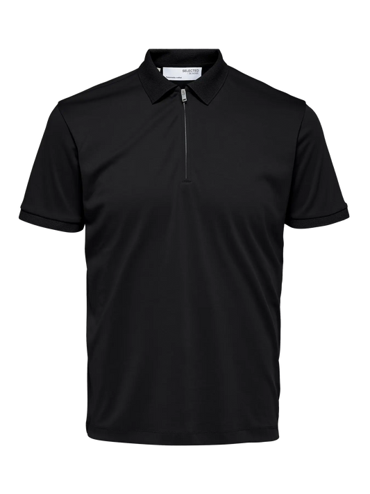 Selected Fave Zip Polo black