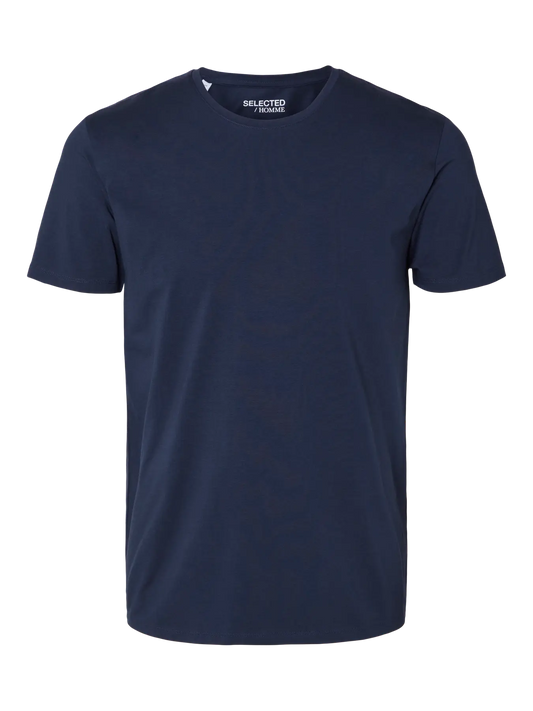Selected Newpima o-Neck Tshirt Blue Navy Blue