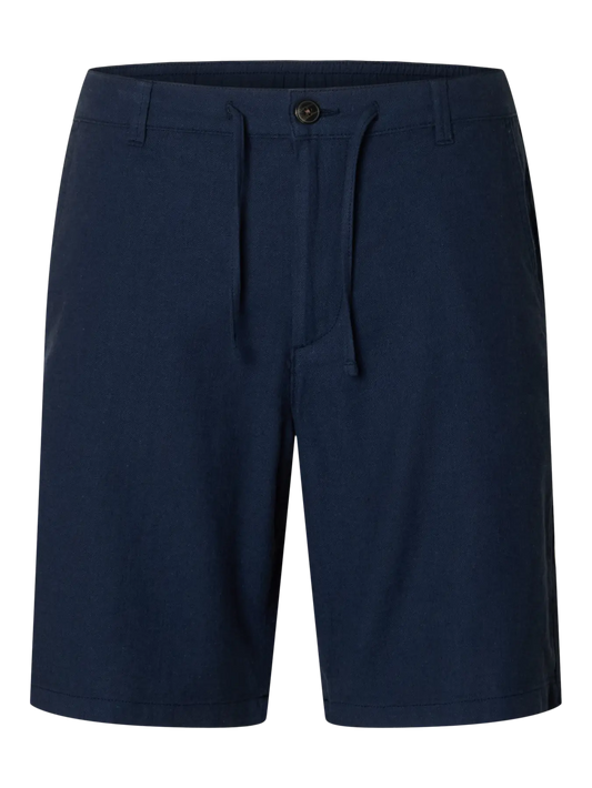 Selected Brody Linen Short Dark Saphire