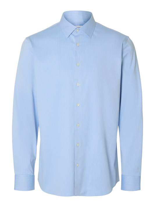 Selected Slim-Performance Hemd light Blue/Dobby