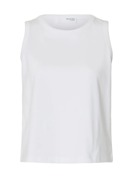 Selected Essential Boxy Tank Top White