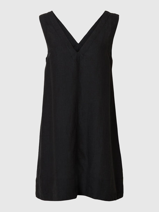 Selected Linna Short Leinen Kleid Black