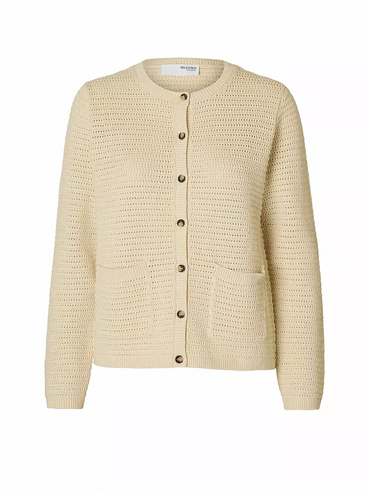 Selected Vinna Strick Cardigan beige