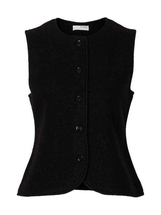 Selected Darla Woll Weste Black