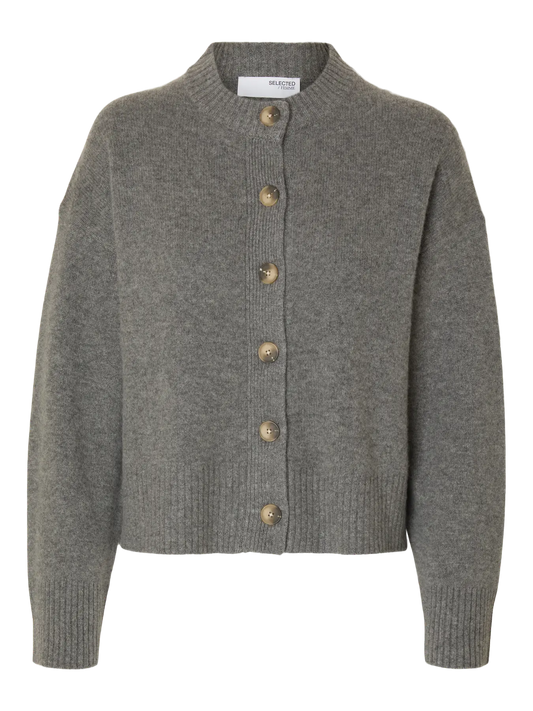 Selected Cille Wool Cardigan Grey