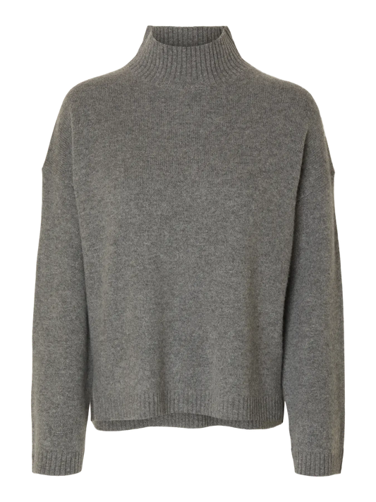 Selected Cille Wool Knit Grey