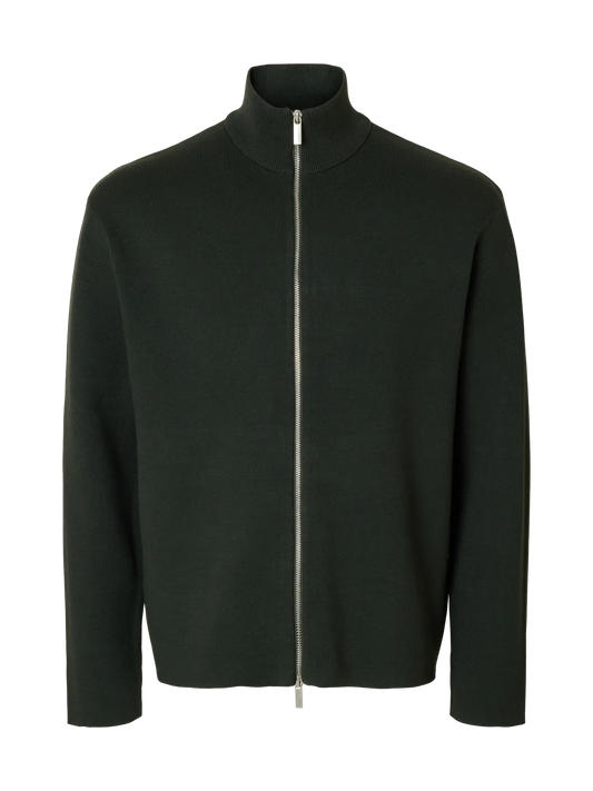 Selected Teller Wollcardigan grün