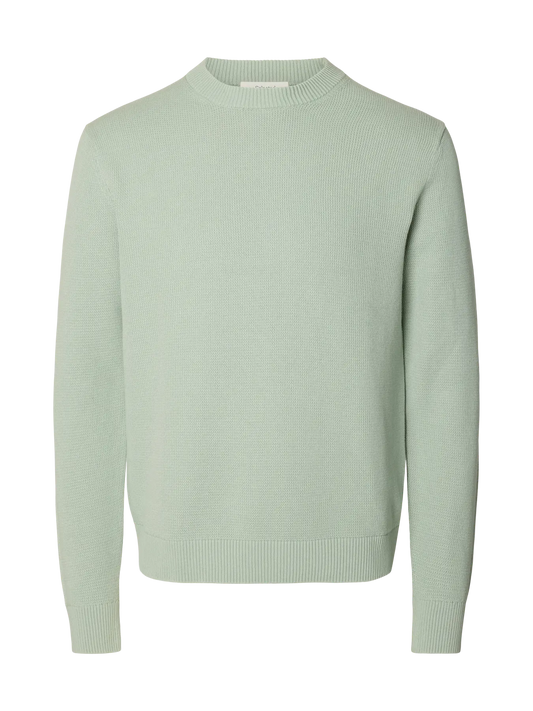 Selected Dane Strickpullover Aqua Gray