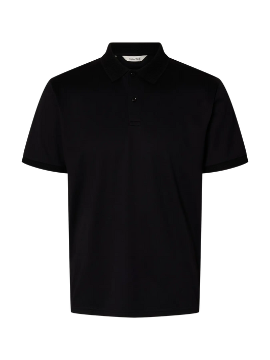 Selected Fave Poloshirt Button schwarz