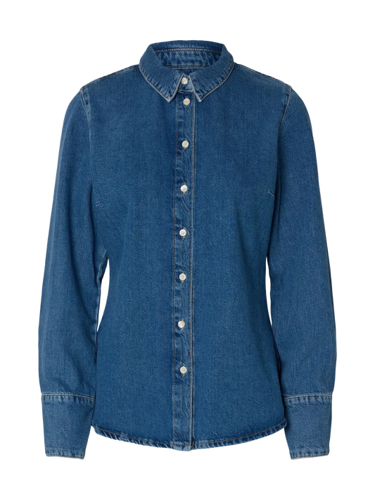 Selected Regular Agathe Denim Shirt Medium Blue