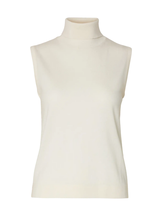 Selected Thea Knit Roll Shirt Egret