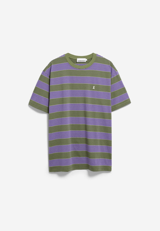 Armedangels Maarkos Multi Stripes T-Shirt purple