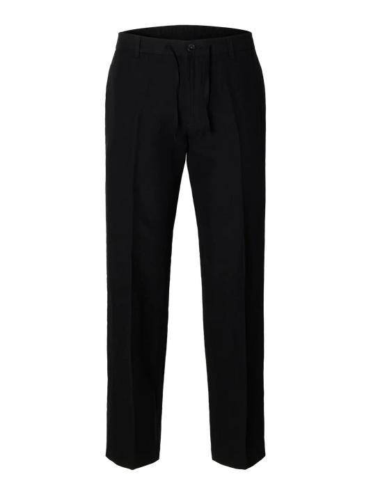 Selected Leroy Leinenhose black
