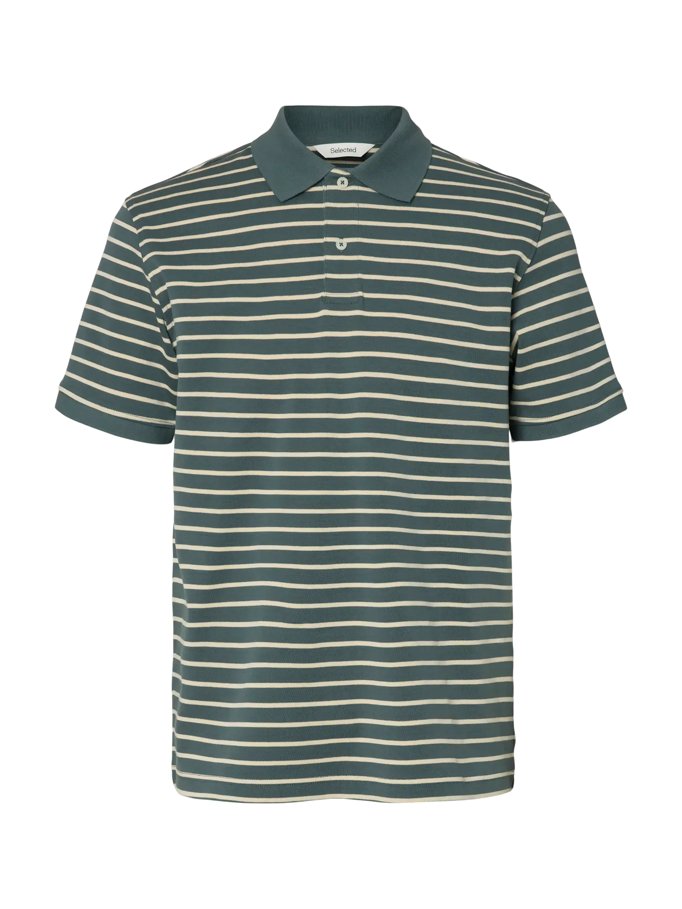 Selected Dean Stripe Polo Green