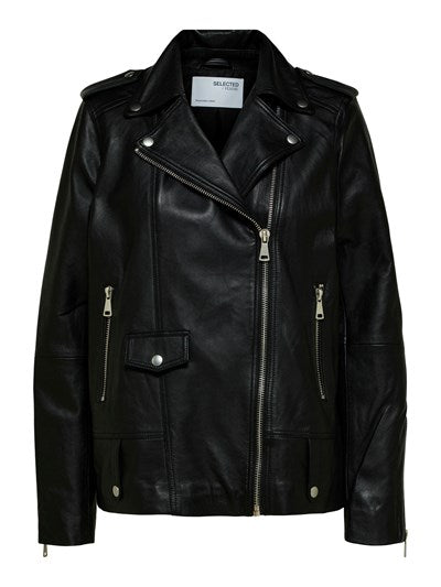 Selected SLF Madison Leather Jacket Black