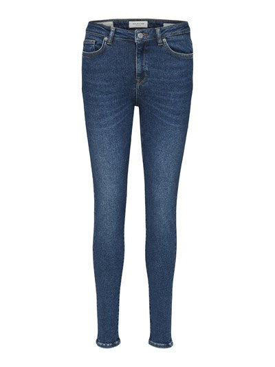Selected SLF Sophia MW Skinny dark Blue Jeans