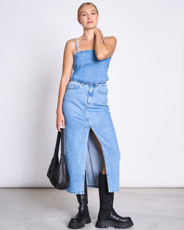 JAN NJUNE Luce Denim Skirt Blue