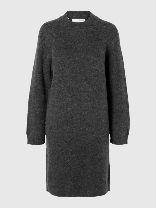 Selected Lulu Strickkleid grau