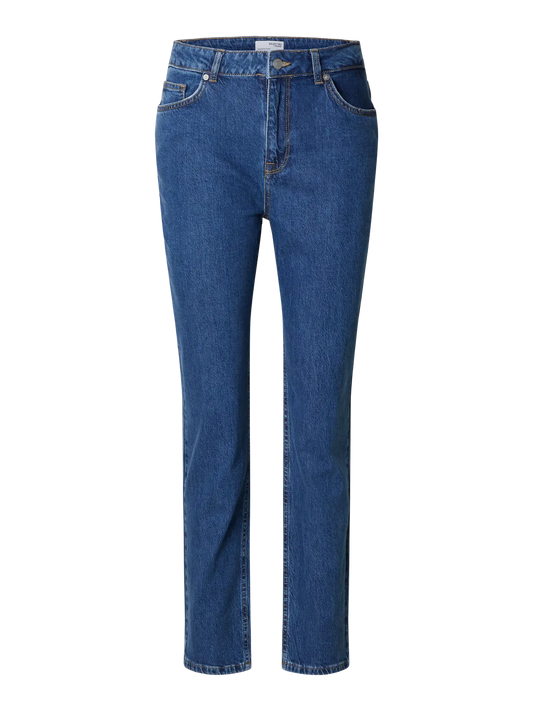 Selected Cena Straight Jeans Denim Blue