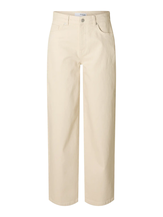 Selected Alice Barrel Ecru Jeans