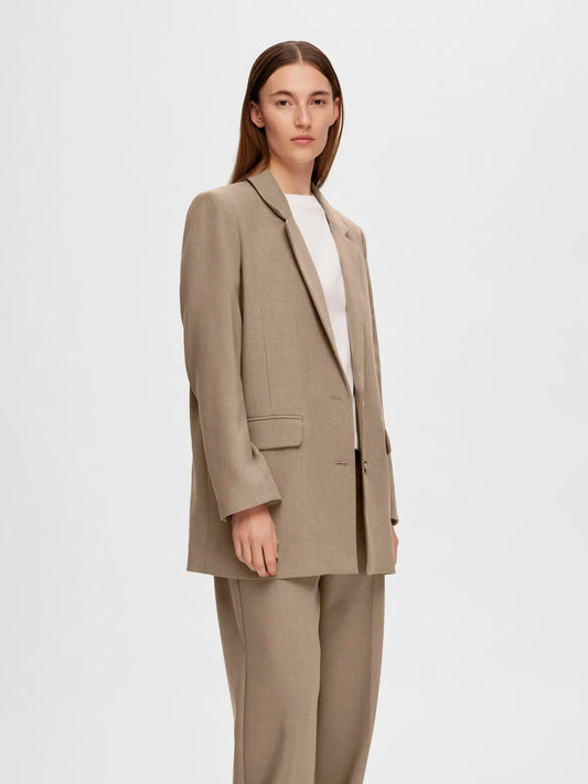 Selected Rita Blazer Camel/Melange