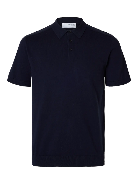 Selected Berg Knit Polo Black