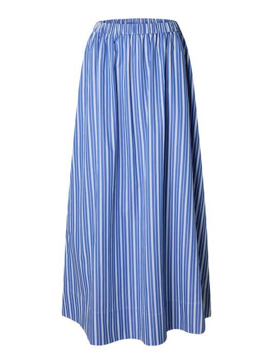Selected Fia Stripe Ankle Slit Skirt