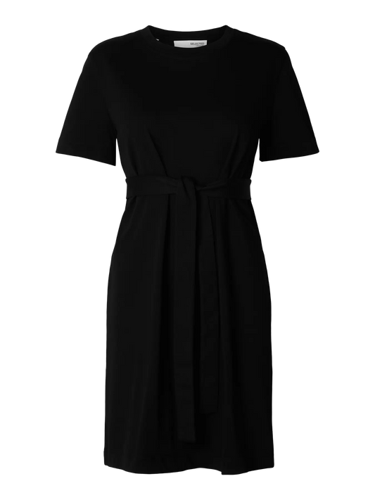 Selected Essential Short Tee Dress Black