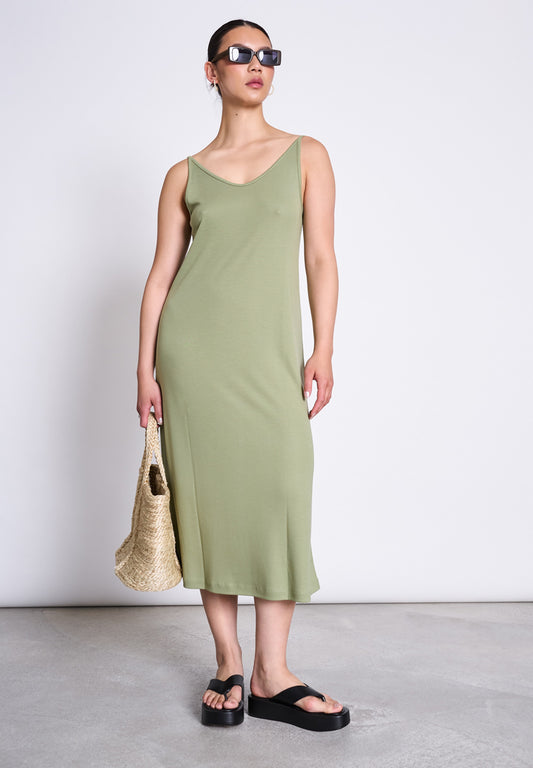 JAN NJUNE MIDI Dress Triangle Pale olive
